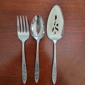 Oneida Community Flatware Stainless Steel MY ROSE ~~3 Piece Serving Set~~